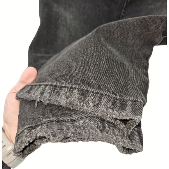 Boyish Tommy Jean Size 27 4 Black High Rise Straight Leg Button Fly Distressed - Picture 9 of 14